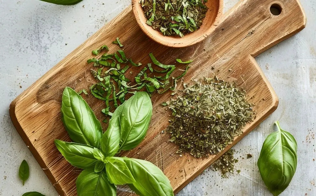 basil fresh and dry